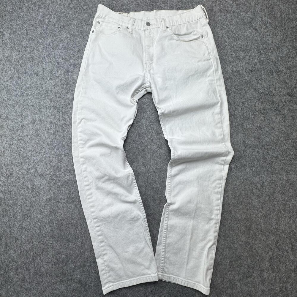 Levi's 513 Jeans Mens 34x32 White Slim Straight Leg Denim Casual Summer Pants